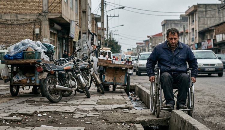 بهشتِ وعده‌ها، جهنمِ پیاده‌روها؛ معلولین مازندران در حصار موانع شهری