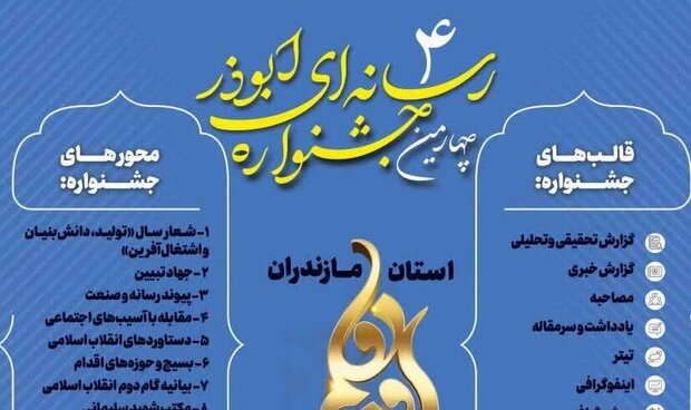 جشنواره رسانه ای ابوذر مازندران در ۱۳ محور برگزار می شود
