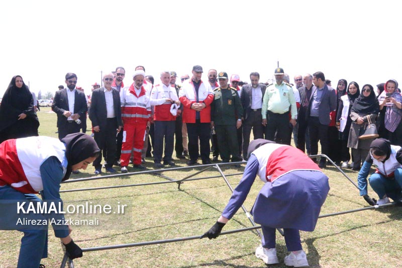 گزارش تصویری کمال آنلاین: مانور بزرگ اسکان اضطراری هلال احمر آمل 