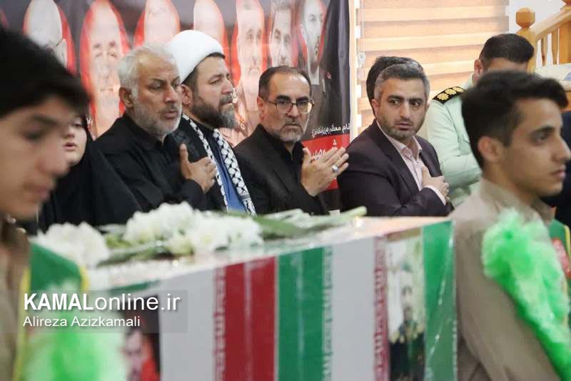 گزارش تصویری کمال آنلاین: مراسم وداع با پیکر شهید قدس شهید سعید محمودی در مصلی سرخ رود 
